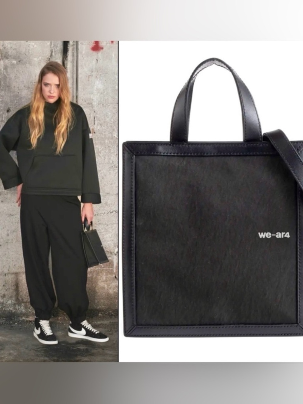 NEW We-ar4 Black “The Notebook” Tote